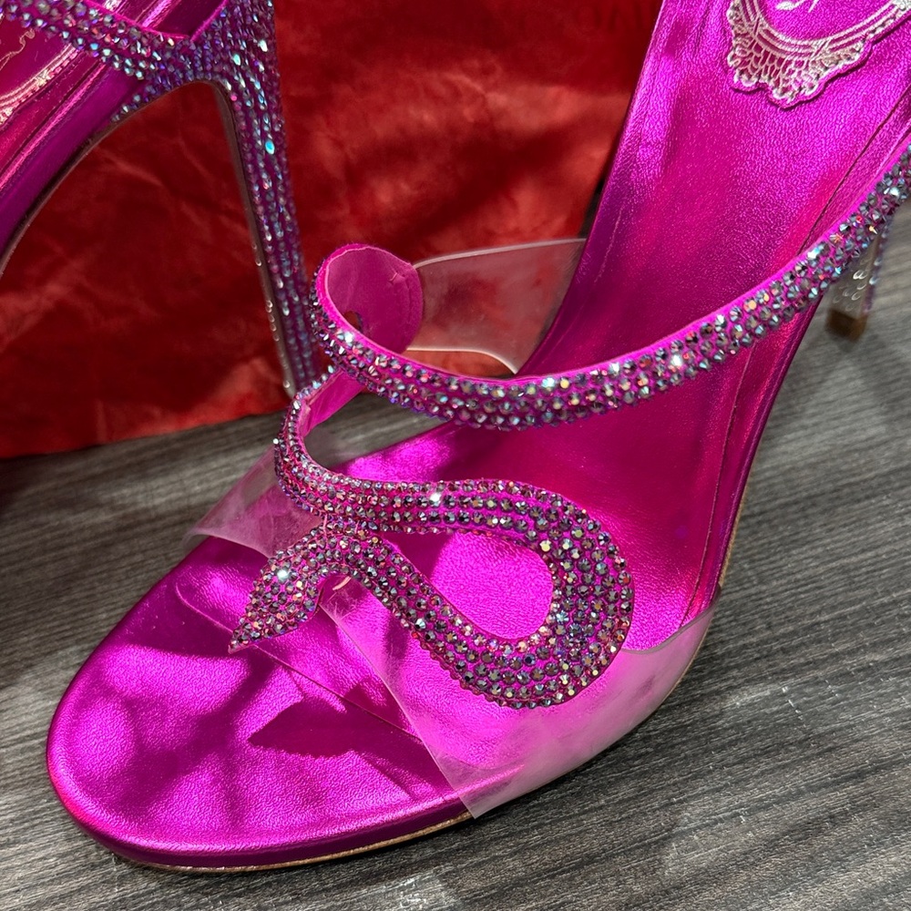 Rene Caovilla Pink Crystal Embellished Heels (new) - Picture 9 of 17